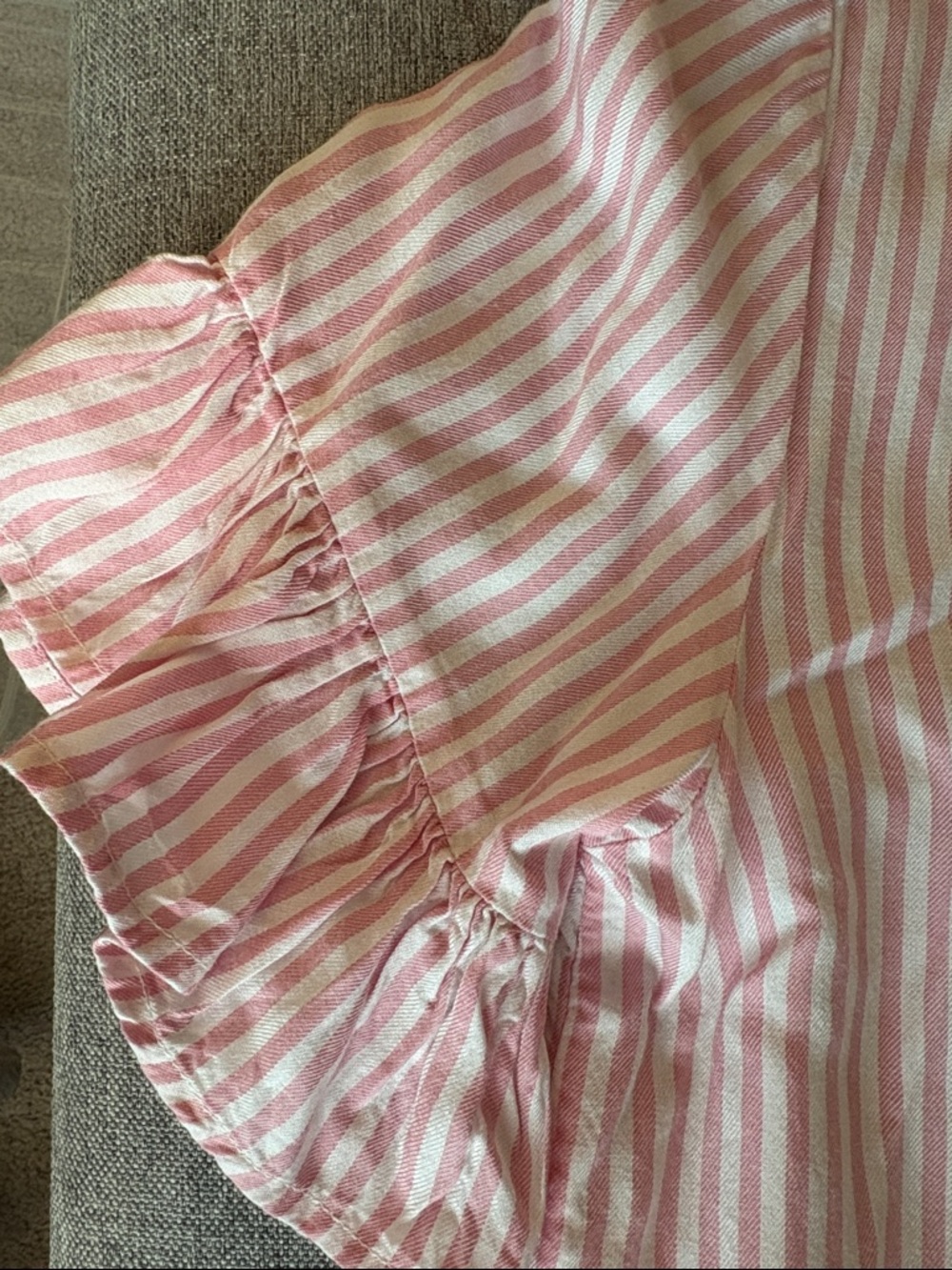beachlunchlounge Pink and White Striped Casual Button-Down Shirt - Picture 3 of 4
